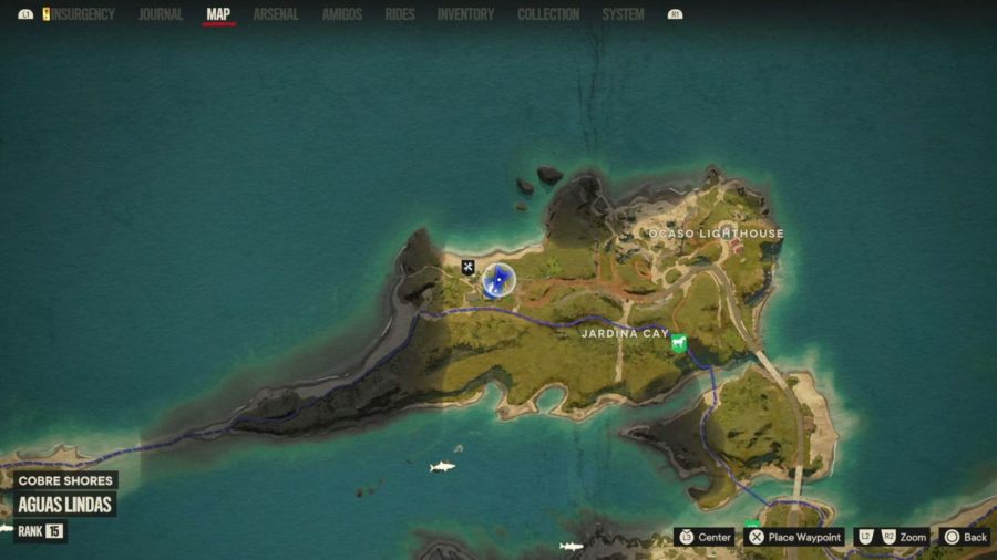 Far Cry 6 USBスティックの場所：USBスティックの場所を示すマップ。 