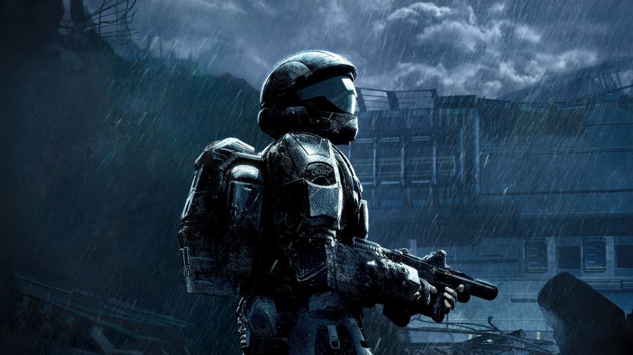 順番にHaloゲーム：Halo 3：ODST兵士を示すODSTアート