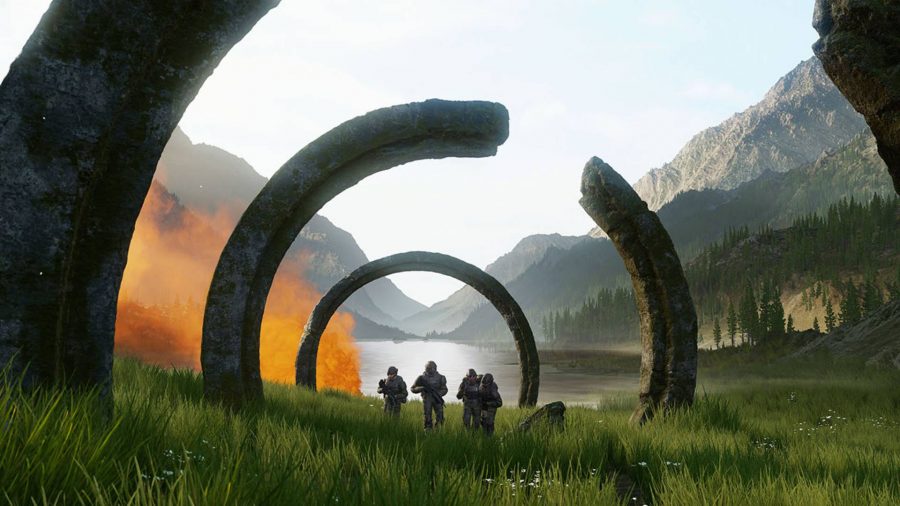 Halo Infiniteレビュー：古代の指輪を歩くUNSC海兵隊のグループ
