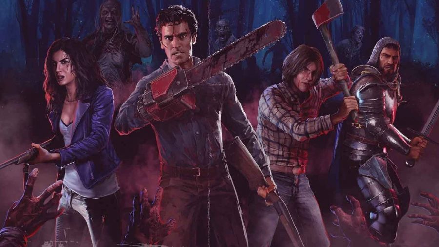 Xbox Game Pass 2022の初日発売：Ash Williams、Scotty、Kelley、LordArthurがさまざまな武器でゾンビと戦っているのを見ることができます。