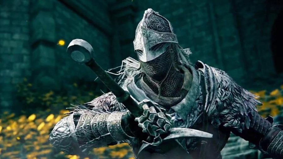 Elden Ringウォークスルー：プレイヤーが盾を持っている騎士を攻撃しているのを見ることができます。