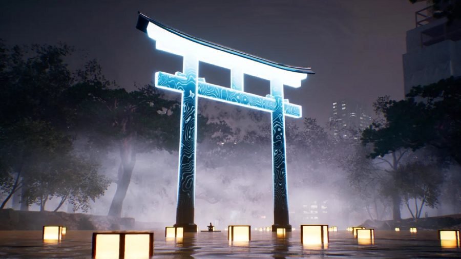 Ghostwire Tokyo Walkthrough：池に鳥居が見える