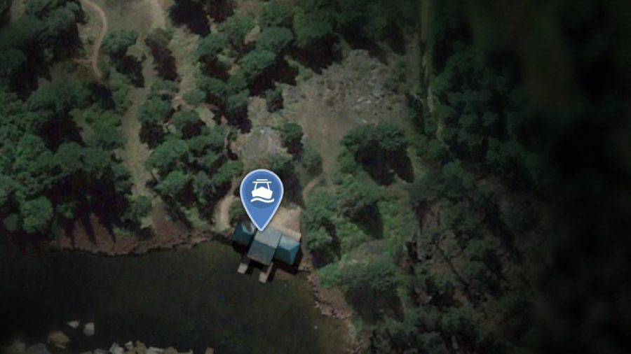 採石場の場所のキャンプ：ボートハウスは地図上で見ることができます。