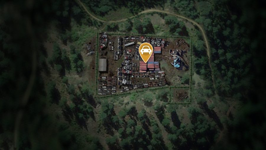 採石場の場所のキャンプ：ハケットスクラップの場所は地図上で見ることができます。