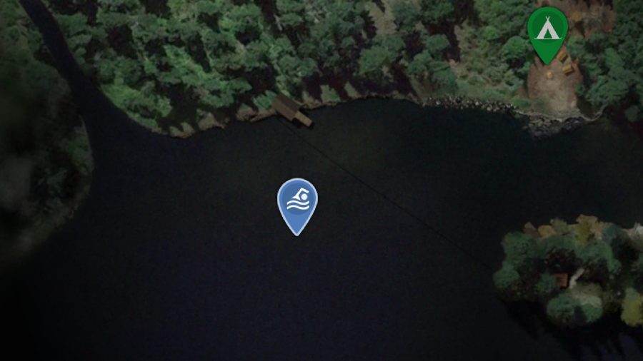 採石場の場所のキャンプ：セプティマス湖は地図上で見ることができます
