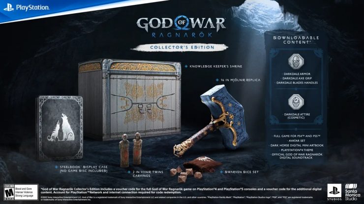 GodofWarRagnarökの予約注文-画像はゲームのコレクターズエディションの内容を示しています。 詳細は以下をご覧ください。