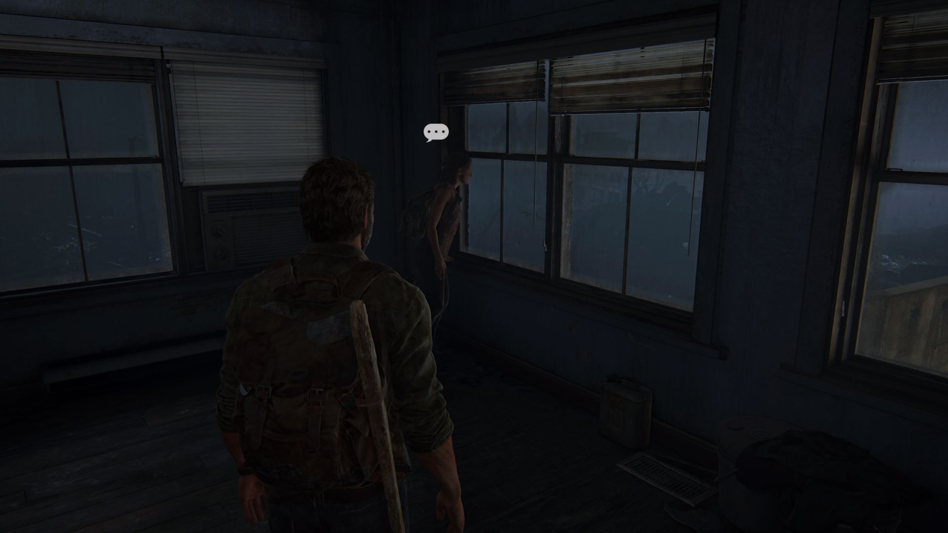 The Last of Us Part 1 Remake The Quarantine Zone 収集可能な場所: 収集可能なものを見ているジョエルを見ることができます