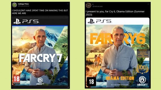 Far Cry 7 オバマ編集カバーのなりすまし: 次の Far Cry ゲームのモックアップ カバーの画像