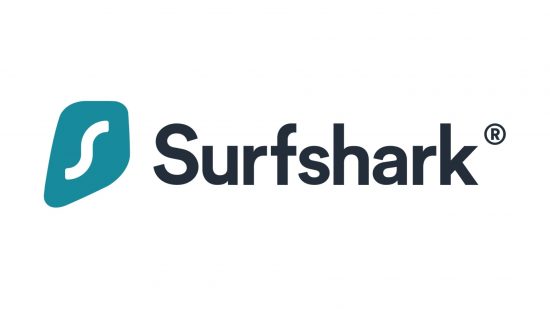最高のルーター VPN: Surfshark. 画像は会社のロゴを示しています。