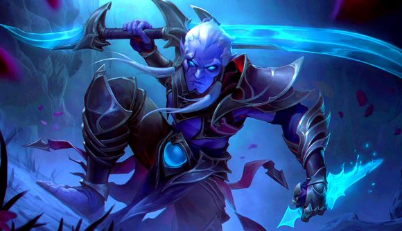 Dota 2 平均プレイヤー数 2022 年 9 月: 青い氷の短剣を持った悪魔のような男の画像