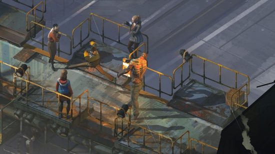 最高の Xbox RPG ゲーム: プレイヤーが Disco Elysium で橋を渡って歩く