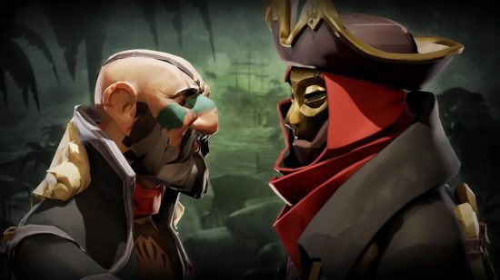最高の協力ゲーム: Sea of​​ Thieves で 2 人の海賊が口論する