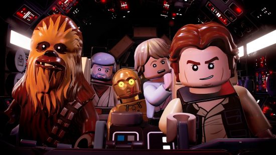 最高の協力ゲーム: The Skywalker Saga で、Han Solo の乗組員の何人かが船を操縦しながら悲鳴を上げる