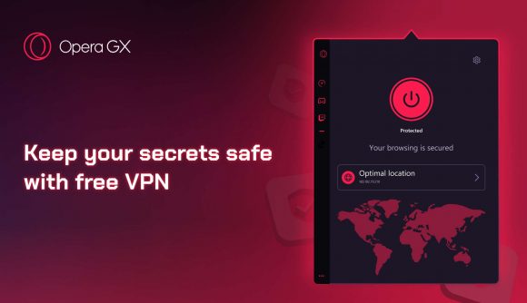 プロモーション ショットでの Opera GX の VPN