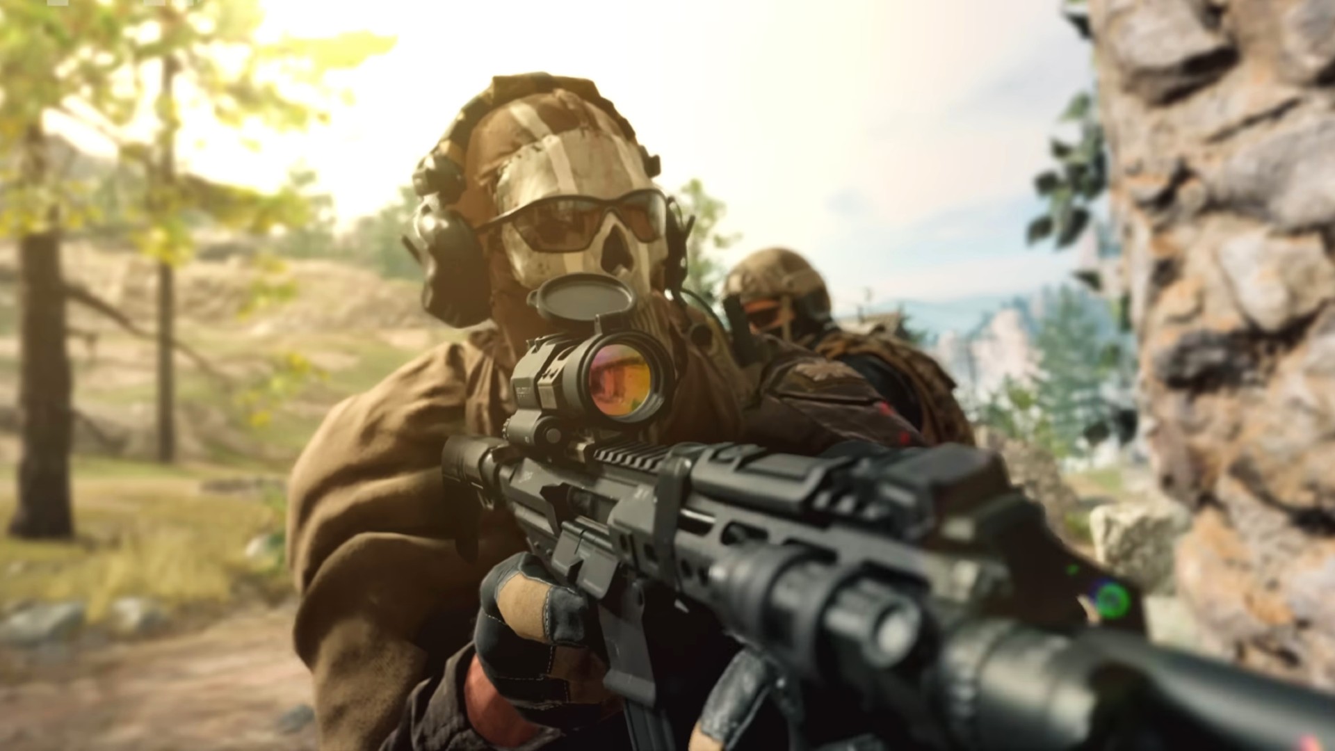 ベスト FPS ゲーム: Warzone でゴーストが銃口を見下ろします。