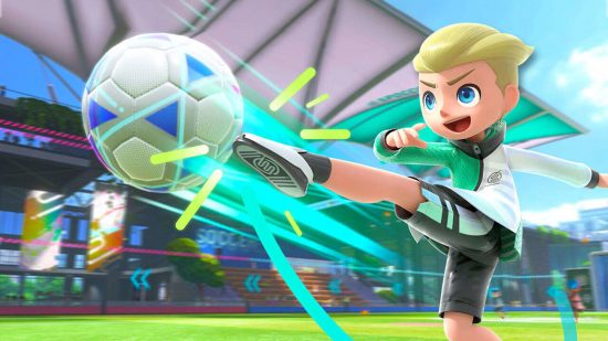 最高のフットボール ゲーム: Nintendo Switch で Mii がボールをボレーする スポーツ フットボール 