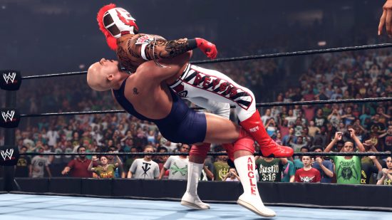 WWE 2K23 レビュー: 2 人のレスラーがリングで戦う