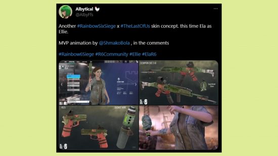 Rainbow Six Siege The Last of Us バンドル ファン コンセプト: FPS ゲームの Ellie としての Ella のイメージ