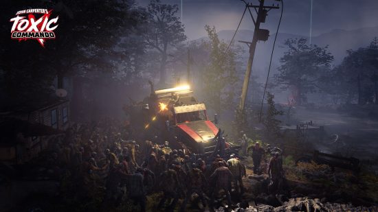 『Toxic Commando』リリース日: 夜にゾンビの大群の中を走るトラック。