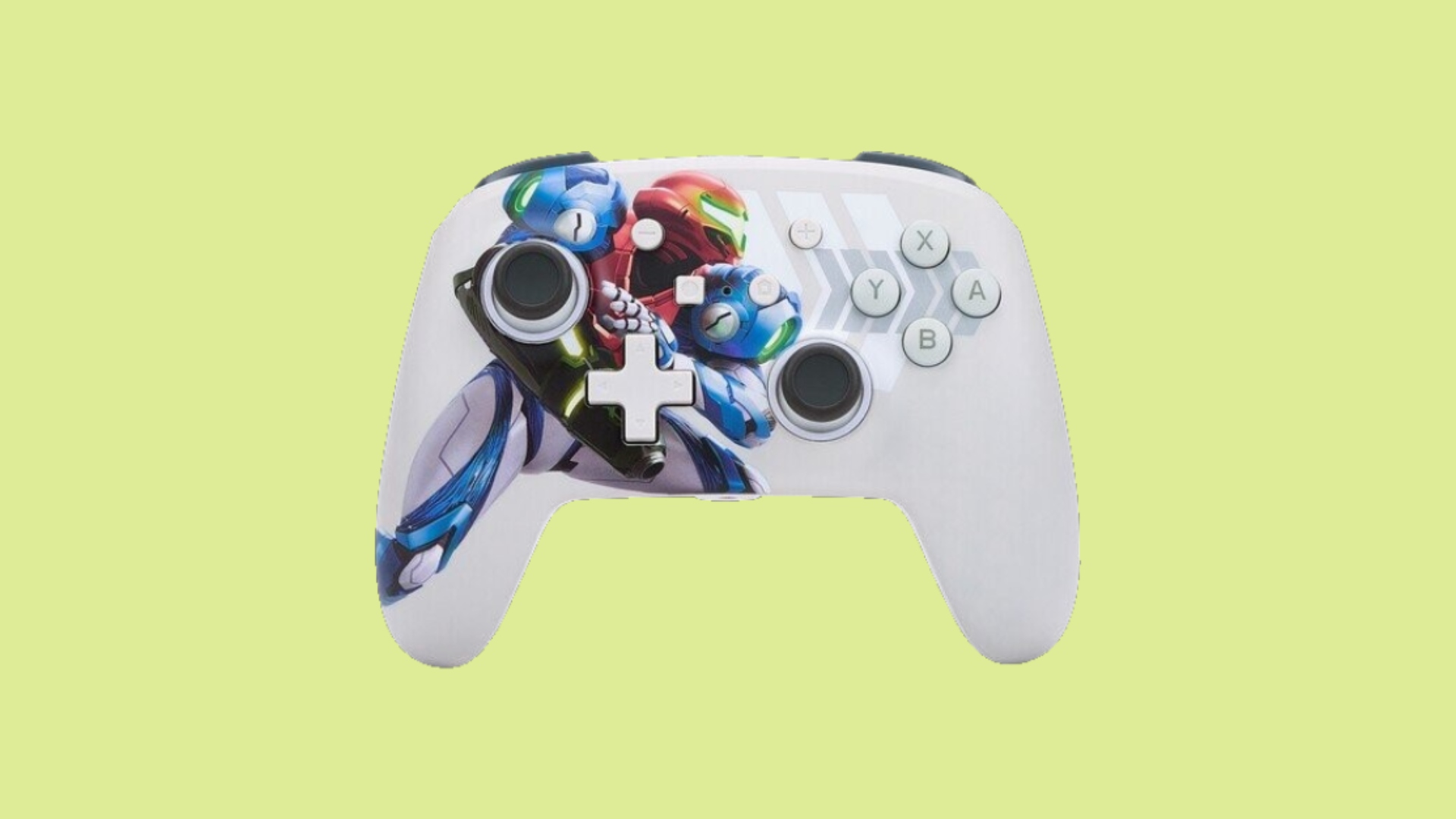 ベスト Nintendo Switch コントローラー - 画像はメトロイド ドレッドのアートワークをフィーチャーしたコントローラーを示しています。