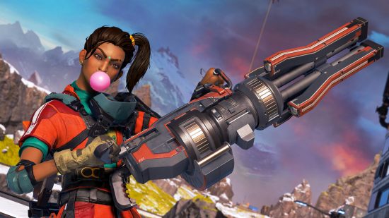 ベスト無料 Xbox ゲーム: Apex Legends で泡を吹きながら銃を構えるランパート