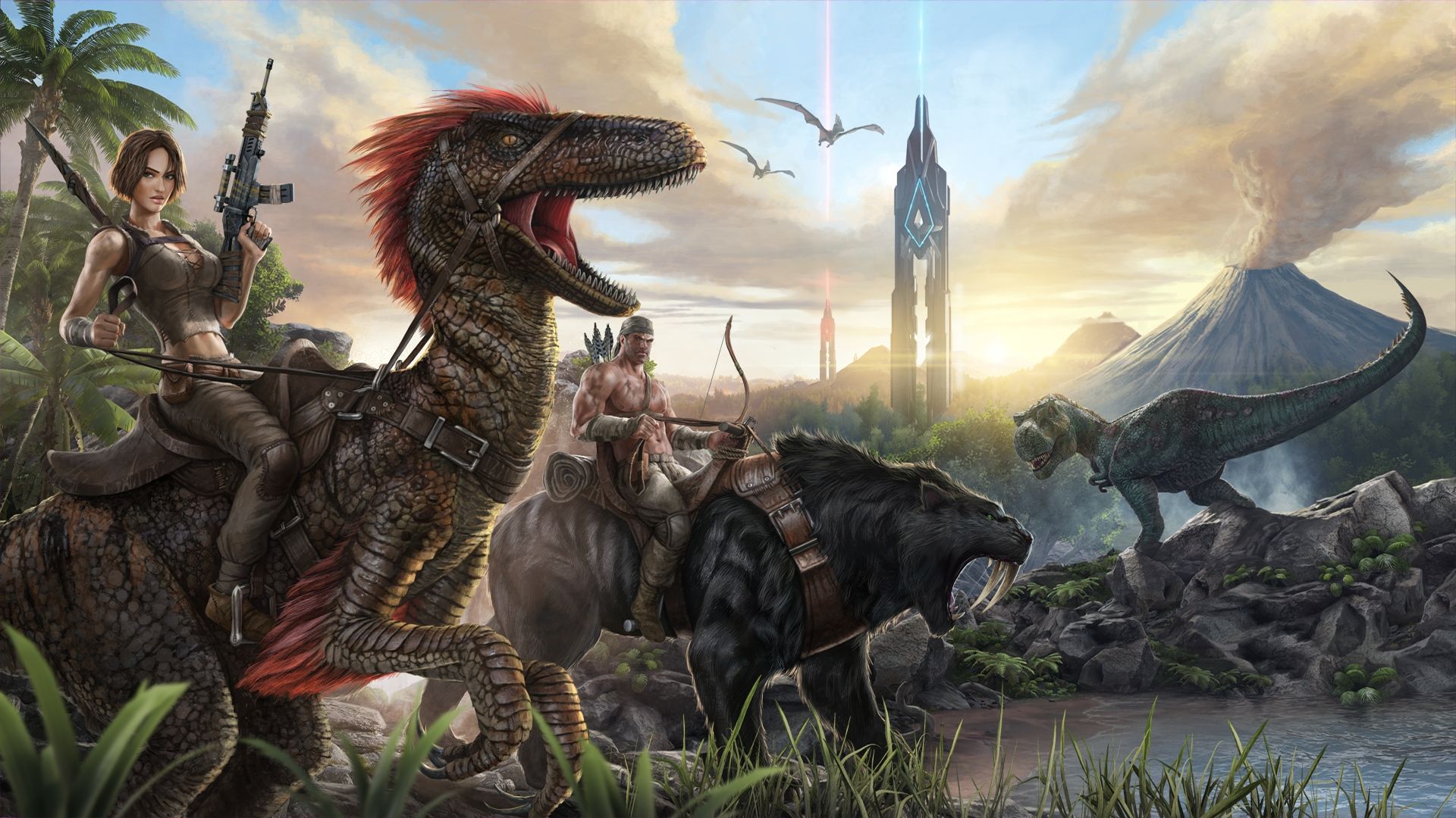ベストサバイバルゲーム: 複数の恐竜が見られる