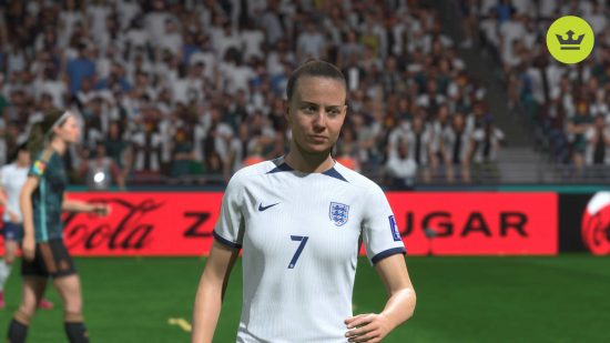 FC 24女子評価：イングランドの白ユニフォームを着たベス・ミード