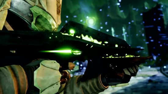 Destiny 2 ネクロカズム: ネクロカズムのエキゾチック武器を保持しているガーディアン。