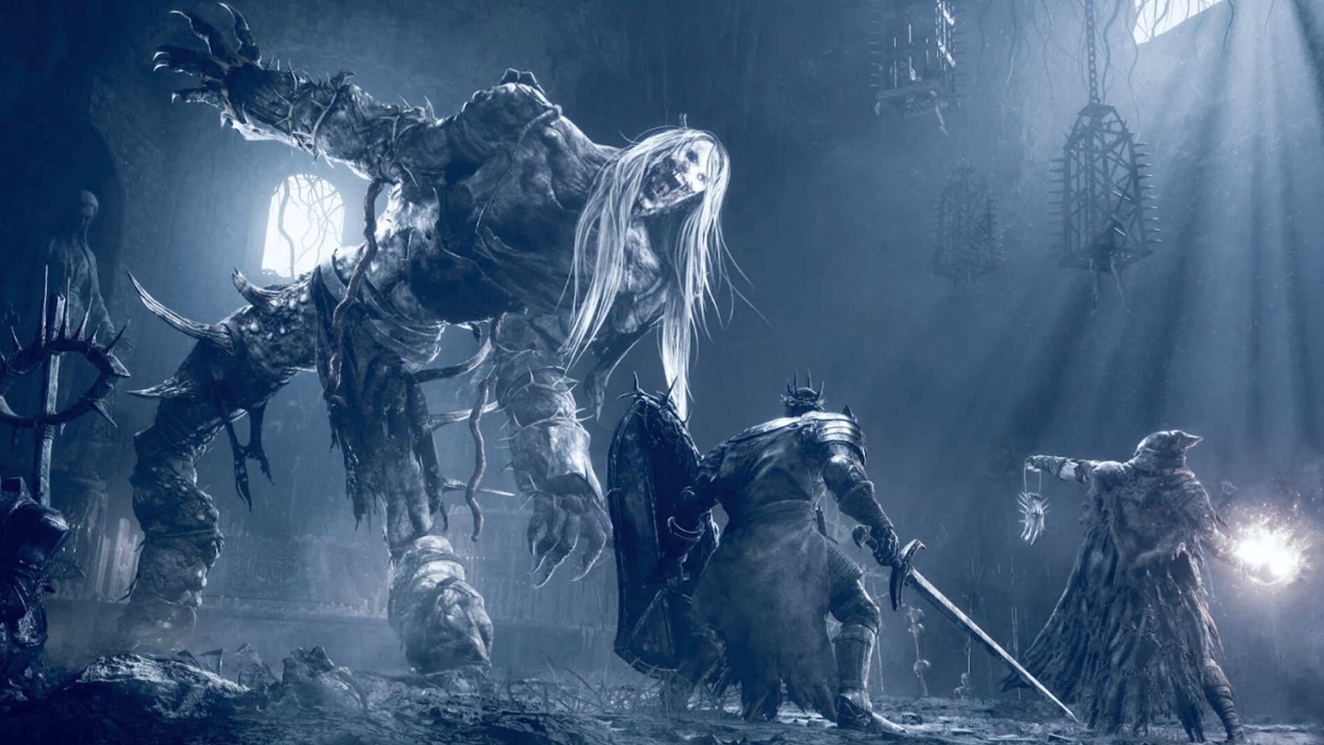 Lords of the Fallen Umbral: 2 人のプレイヤーがボスと戦っているのが見られます