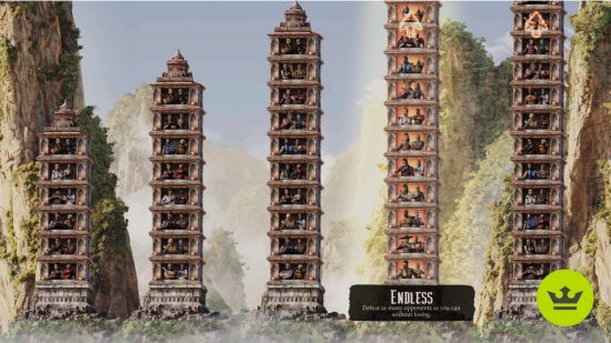 Mortal Kombat 1 Towers: メニューのエンドレス タワー。
