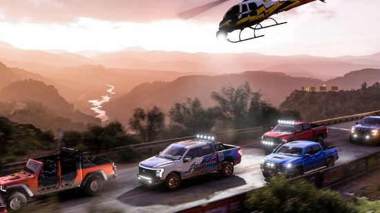 Xbox 独占: Forza Horzion 5 の山道を走る車
