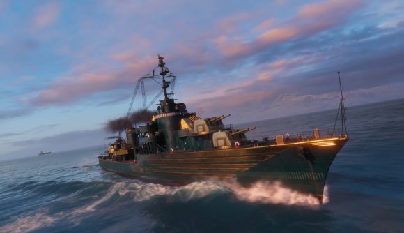 最高のクロスプレイ ゲーム: World of Warships。 画像は海上の船を示しています。