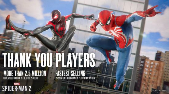 『スパイダーマン 2: インソムニアック ゲーム』の画像で PS5 の販売数が 250 万台であることが確認