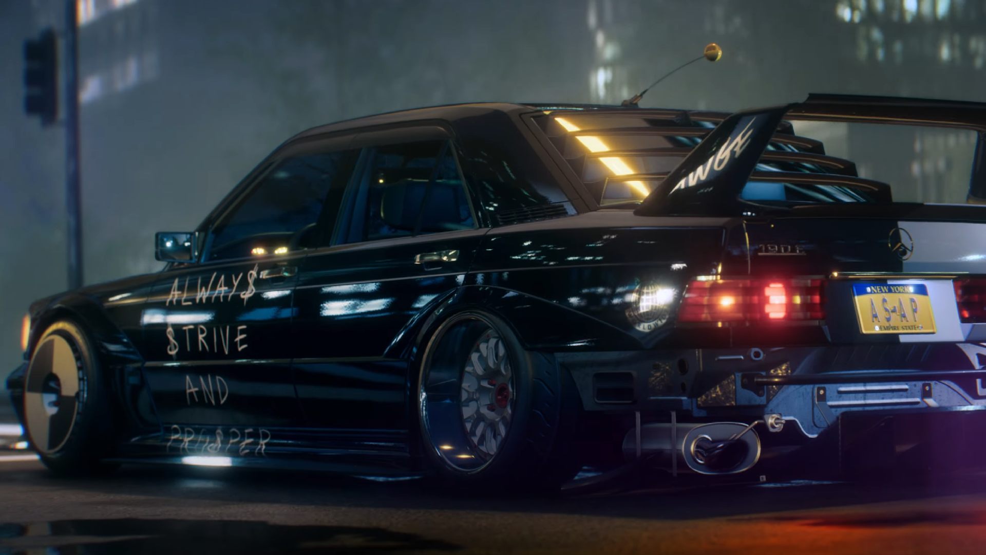 ベストレーシングゲーム：『ニード・フォー・スピード アンバインド』の側面に文字が書かれた黒い車