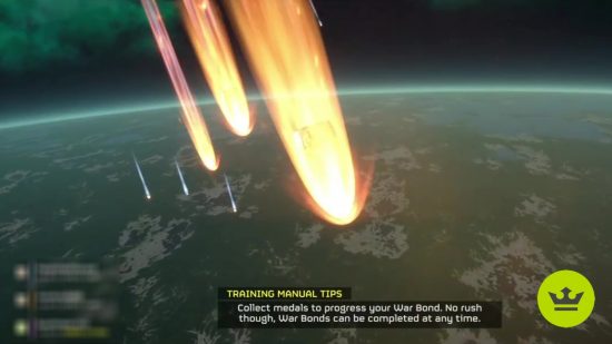 Helldivers 2 のストーリー: プレイヤーは軌道上で惑星に落下します。