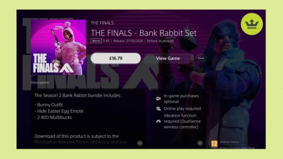 The Finals Bank Rabbit バンドル: PlayStation Store の The Finals の Bank Rabbit バンドルの画像。