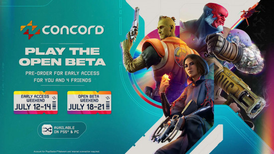 Concord ベータ版: PS5 のゲーム Concord で武器を持った 3 人のキャラクターの画像。